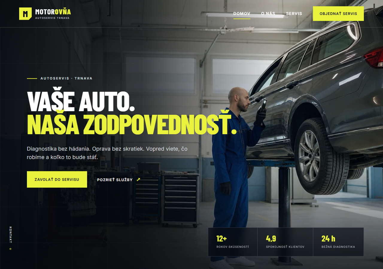 Náhľad demo webu Motorovňa