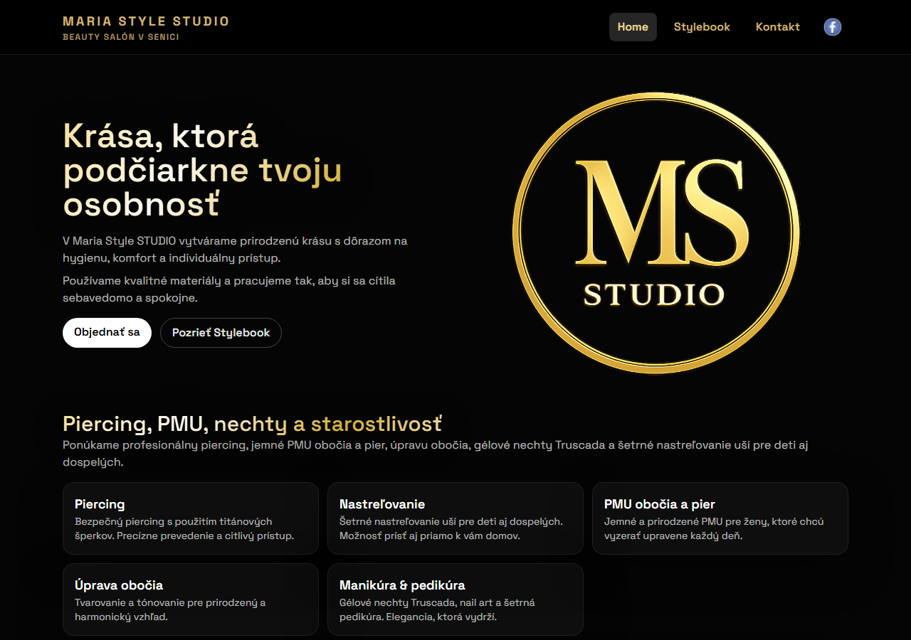 Náhľad webu Maria Style Studio