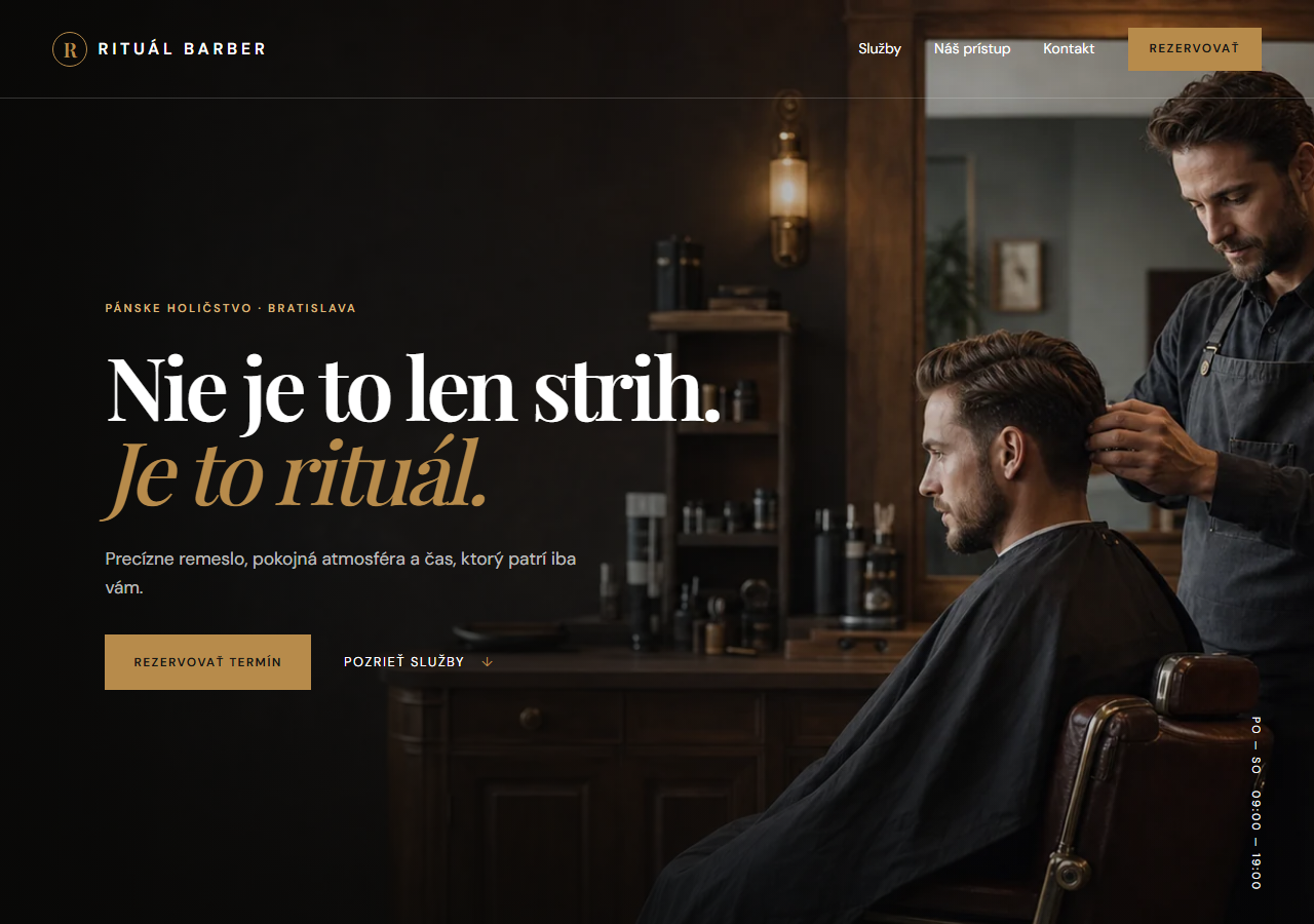 Náhľad demo webu Rituál Barber